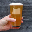 Oregon State Outline Pint Glass for Beer - State Themed Drinking Decor and Gifts for Oregonian Women & Men - 16 Oz Glasses