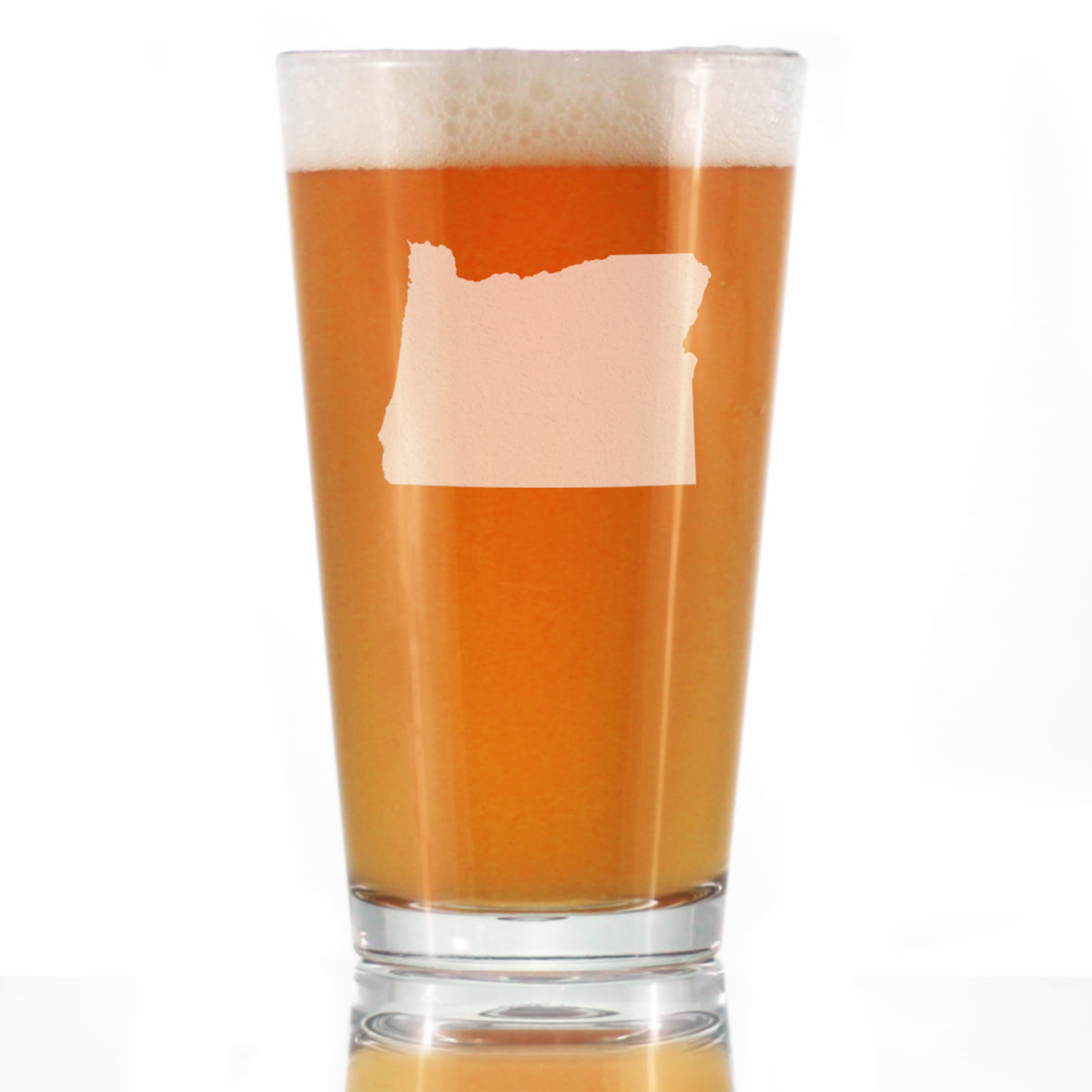 Oregon State Outline Pint Glass for Beer - State Themed Drinking Decor and Gifts for Oregonian Women &amp; Men - 16 Oz Glasses