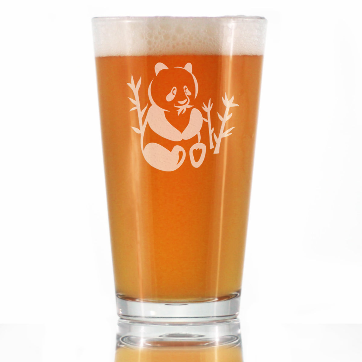 Panda Pint Glass for Beer - Unique Panda Themed Decor and Gifts for Panda Bears - 16 Oz Glasses