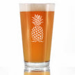 Pineapple Pint Glass for Beer - Fun Tropical Themed Decor and Gifts - 16 oz Glasses