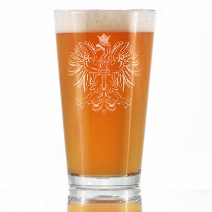 Polish Eagle - Engraved Pint Glass, Party Cup for Poles & Beer Lovers, Unique Poland Gifts