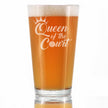 Queen of the Court - Funny Pickleball Themed Decor and Gifts - 16 Ounce Pint Glass