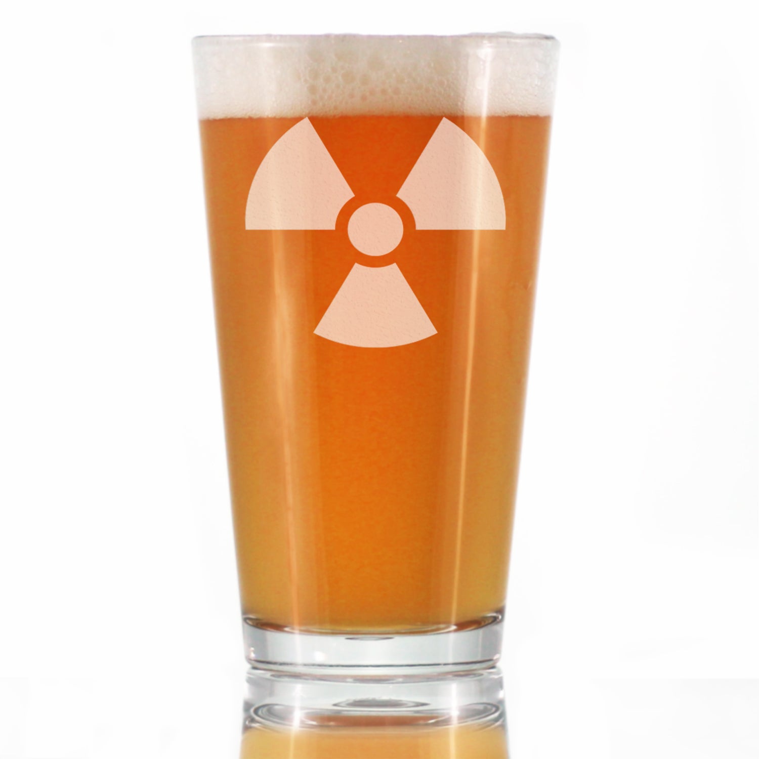 Radiation Symbol Pint Glass - Unique Engraved Gifts for Medical Professionals, Nurses & Radiologists