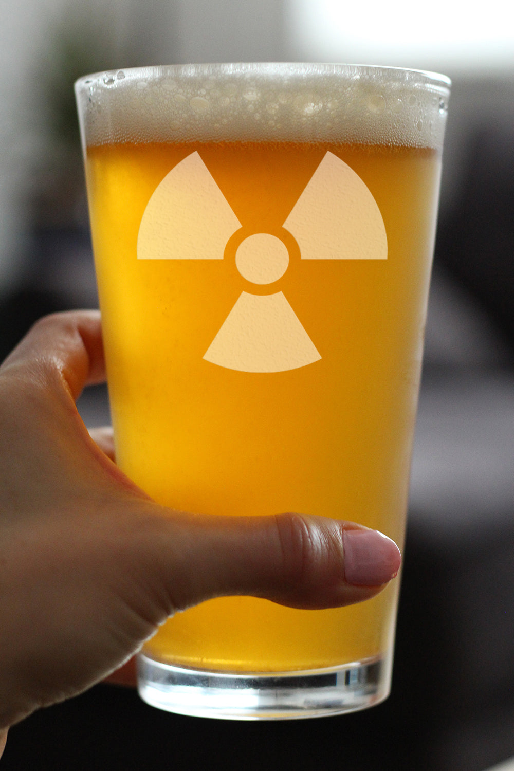 Radiation Symbol Pint Glass - Unique Engraved Gifts for Medical Professionals, Nurses & Radiologists