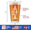 Trout - Pint Glass for Beer - Trout Fishing Gifts for Fisherman - Fun Fish Cups & Lake House Decor - 16 oz