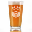 Book Reading Woman - 16 Ounce Pint Glass