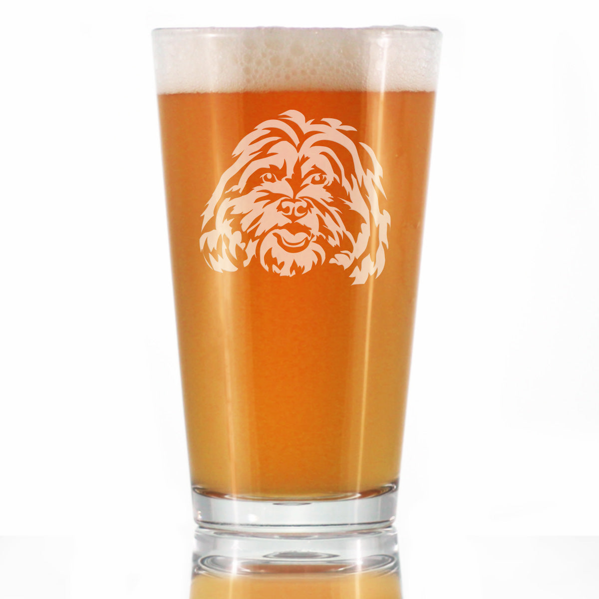 Shih Tzu Face Pint Glass for Beer - Unique Dog Themed Decor and Gifts for Moms &amp; Dads of Shih Tzus - 16 Oz