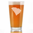 South Carolina State Outline Pint Glass for Beer - State Themed Drinking Decor and Gifts for South Carolinian Women & Men - 16 Oz Glasses