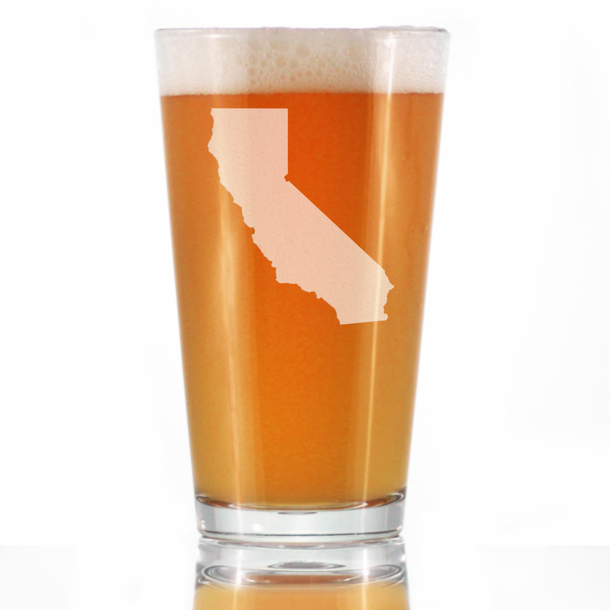 California State Outline Pint Glass for Beer - State Themed Drinking Decor and Gifts for Californian Women &amp; Men - 16 Oz Glasses