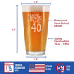 Too Young to Be 40 - Funny 16 oz Pint Glass for Beer - 40th Birthday Gifts for Men or Women Turning 40 - Bday Party Decor