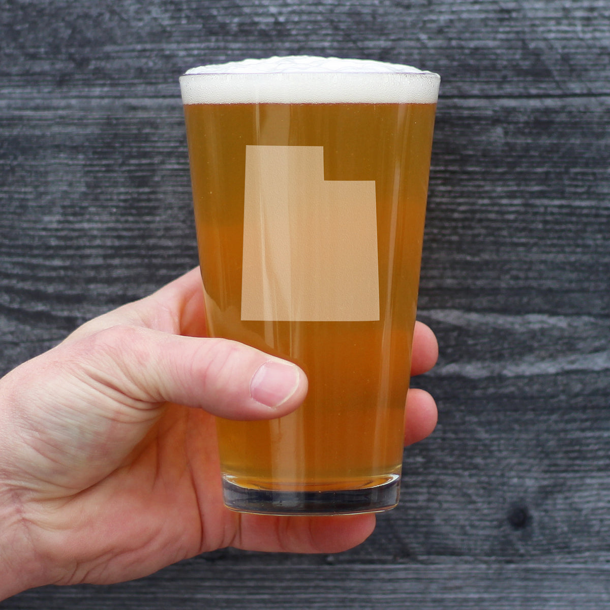 Utah State Outline Pint Glass for Beer - State Themed Drinking Decor and Gifts for Utahn Women &amp; Men - 16 Oz Glasses