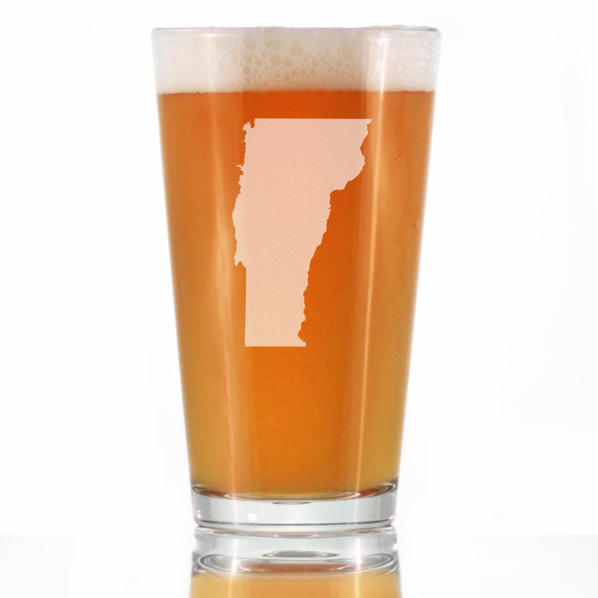 Vermont State Outline Pint Glass for Beer - State Themed Drinking Decor and Gifts for Vermonter Women &amp; Men - 16 Oz Glasses