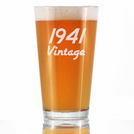 Vintage 1941 - Pint Glass for Beer - 85th Birthday Gifts for Men or Women Turning 85 - Fun Bday Party Decor - 16 oz