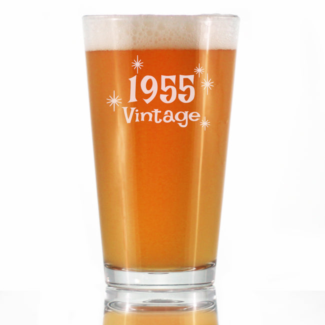 Vintage 1955 - Pint Glass for Beer - 71st Birthday Gifts for Men or Women Turning 71 - Fun Bday Party Decor - 16 oz