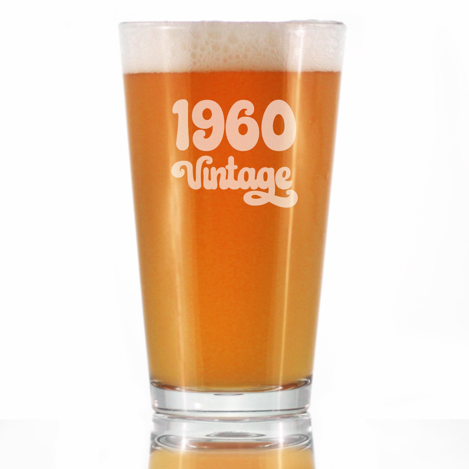 Vintage 1960 - Pint Glass for Beer - 66th Birthday Gifts for Men or Women Turning 66 - Fun Bday Party Decor - 16 oz
