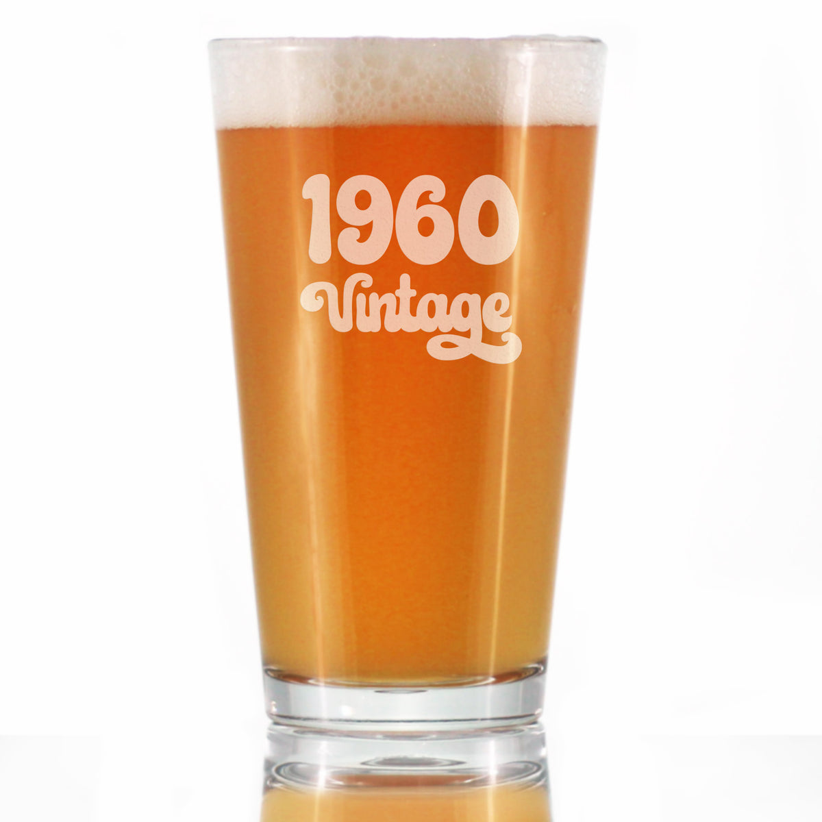 Vintage 1960 - Pint Glass for Beer - 63rd Birthday Gifts for Men or Women Turning 63 - Fun Bday Party Decor - 16 oz