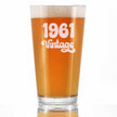 Vintage 1961 - Pint Glass for Beer - 65th Birthday Gifts for Men or Women Turning 65 - Fun Bday Party Decor - 16 oz