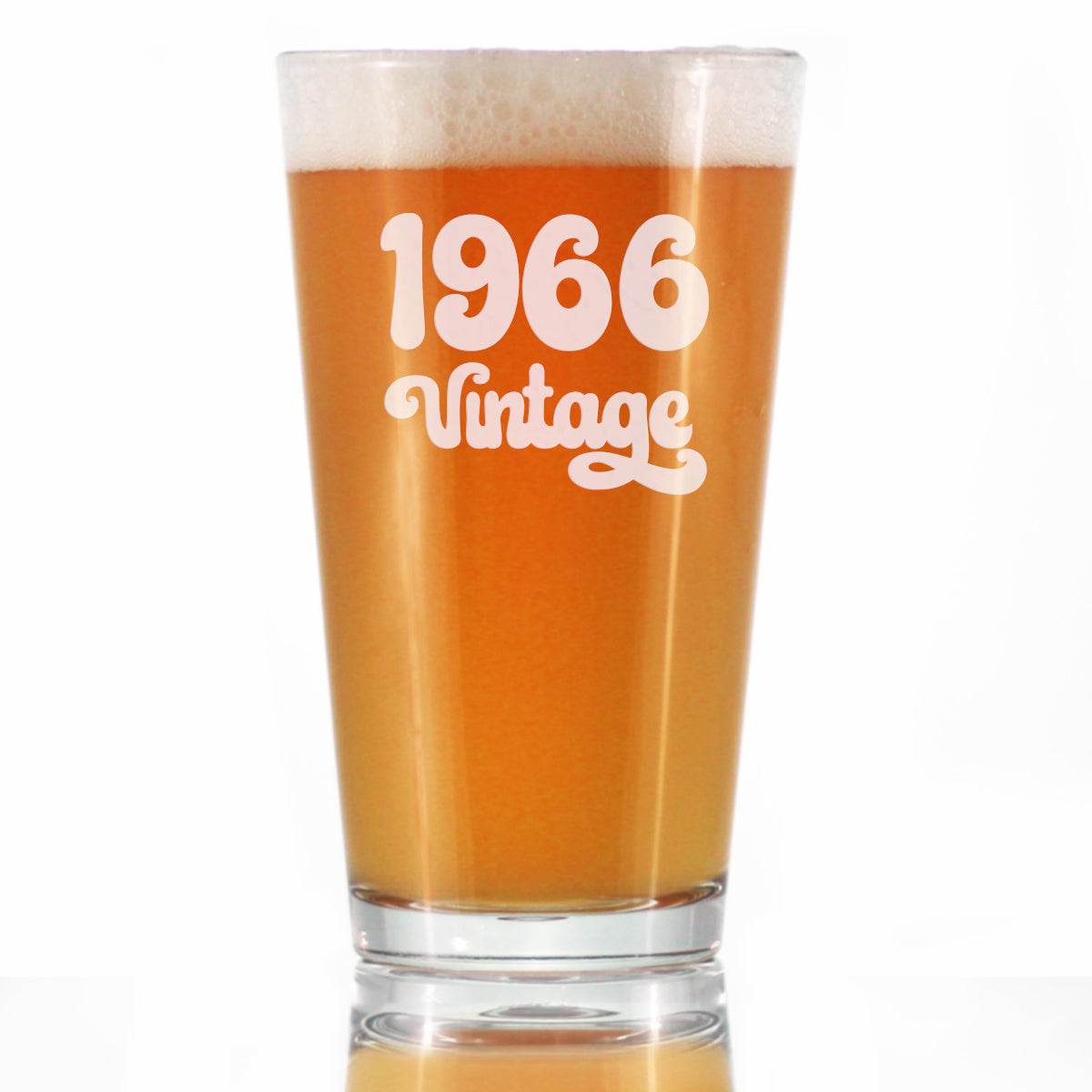 Vintage 1966 - Pint Glass for Beer - 58th Birthday Gifts for Men or Women Turning 58 - Fun Bday Party Decor - 16 oz
