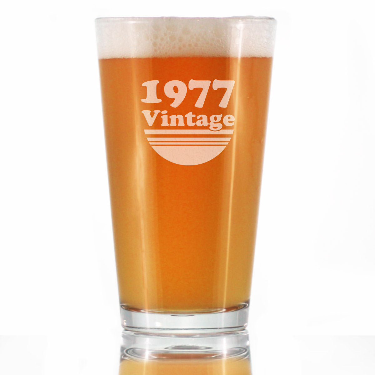 Vintage 1977 - Pint Glass for Beer - 49th Birthday Gifts for Men or Women Turning 49 - Fun Bday Party Decor - 16 oz