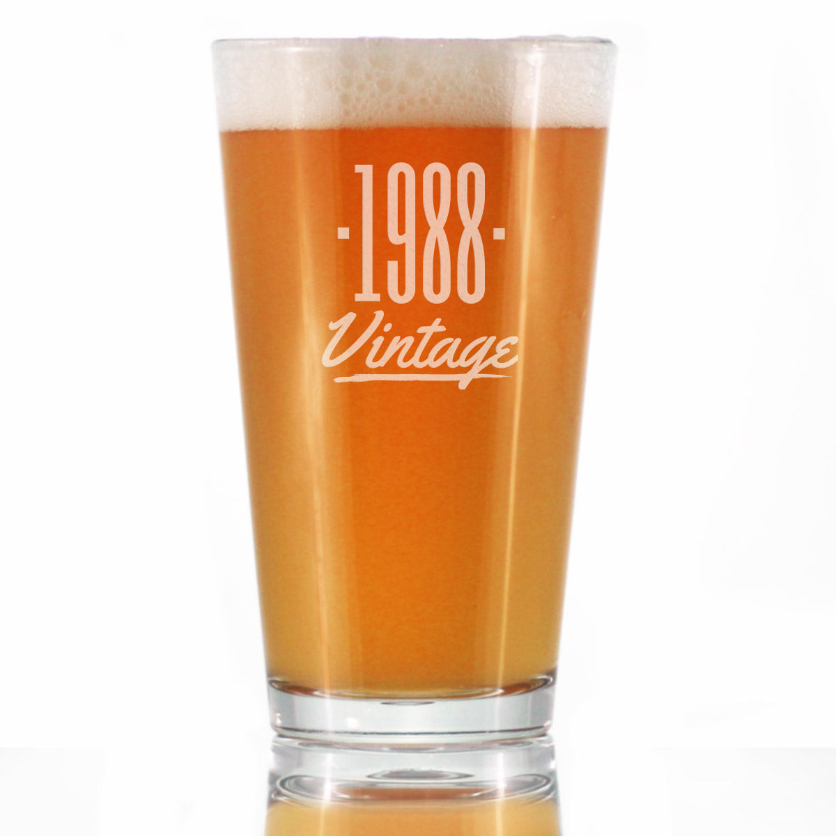 Vintage 1988 - Pint Glass for Beer - 38th Birthday Gifts for Men or Women Turning 38 - Fun Bday Party Decor - 16 oz