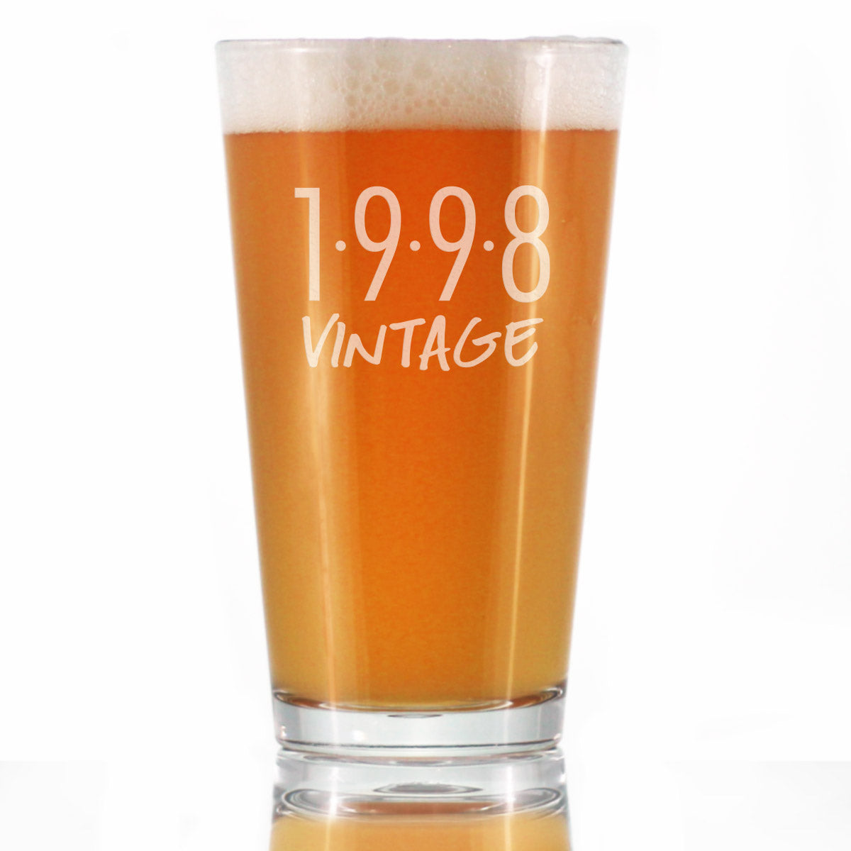 Vintage 1998 - Pint Glass for Beer - 28th Birthday Gifts for Men or Women Turning 28 - Fun Bday Party Decor - 16 oz