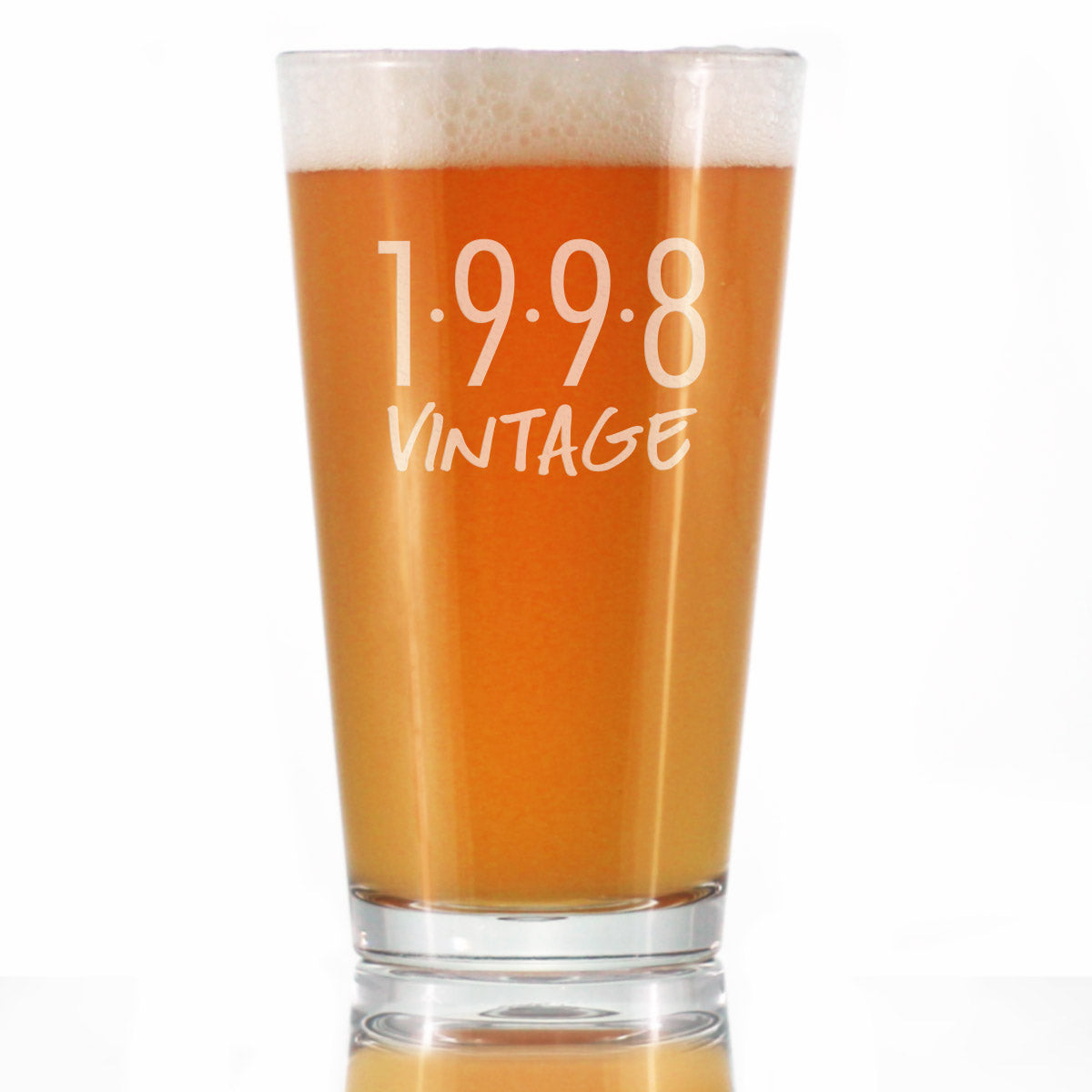Vintage 1998 - Pint Glass for Beer - 26th Birthday Gifts for Men or Women Turning 26 - Fun Bday Party Decor - 16 oz