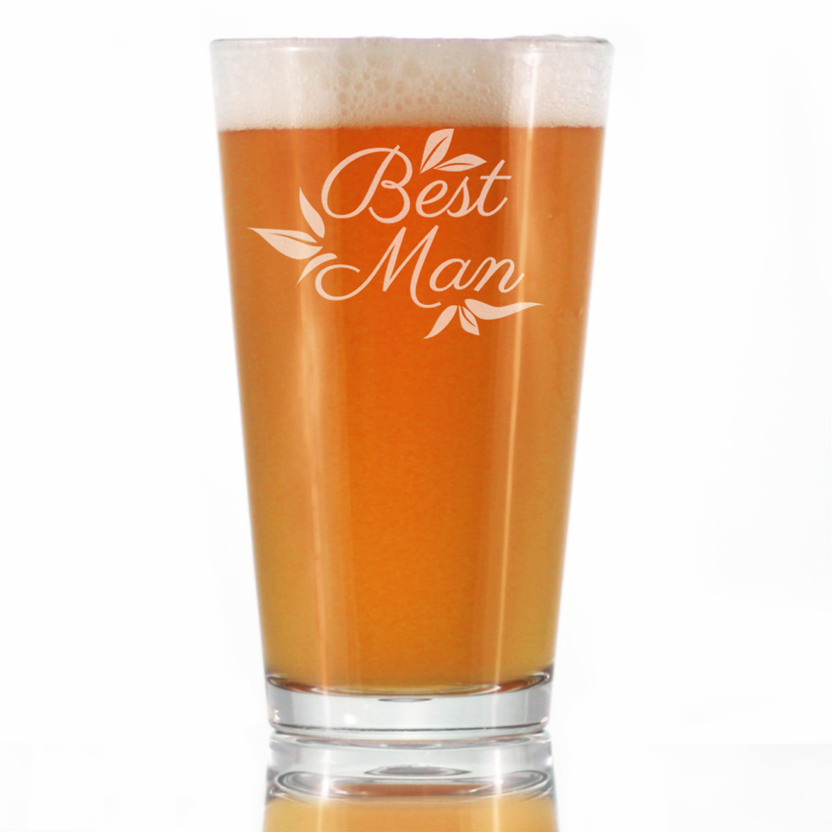 Best Man Pint Glass - Groomsmen Proposal Gifts - Unique Engraved Wedding Cup Gift