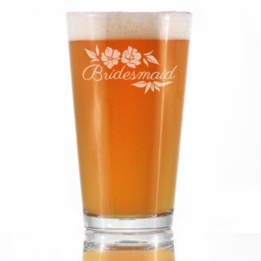 Bridesmaid Pint Glass - Bridesmaids Proposal Gifts - Unique Engraved Wedding Cup Gift
