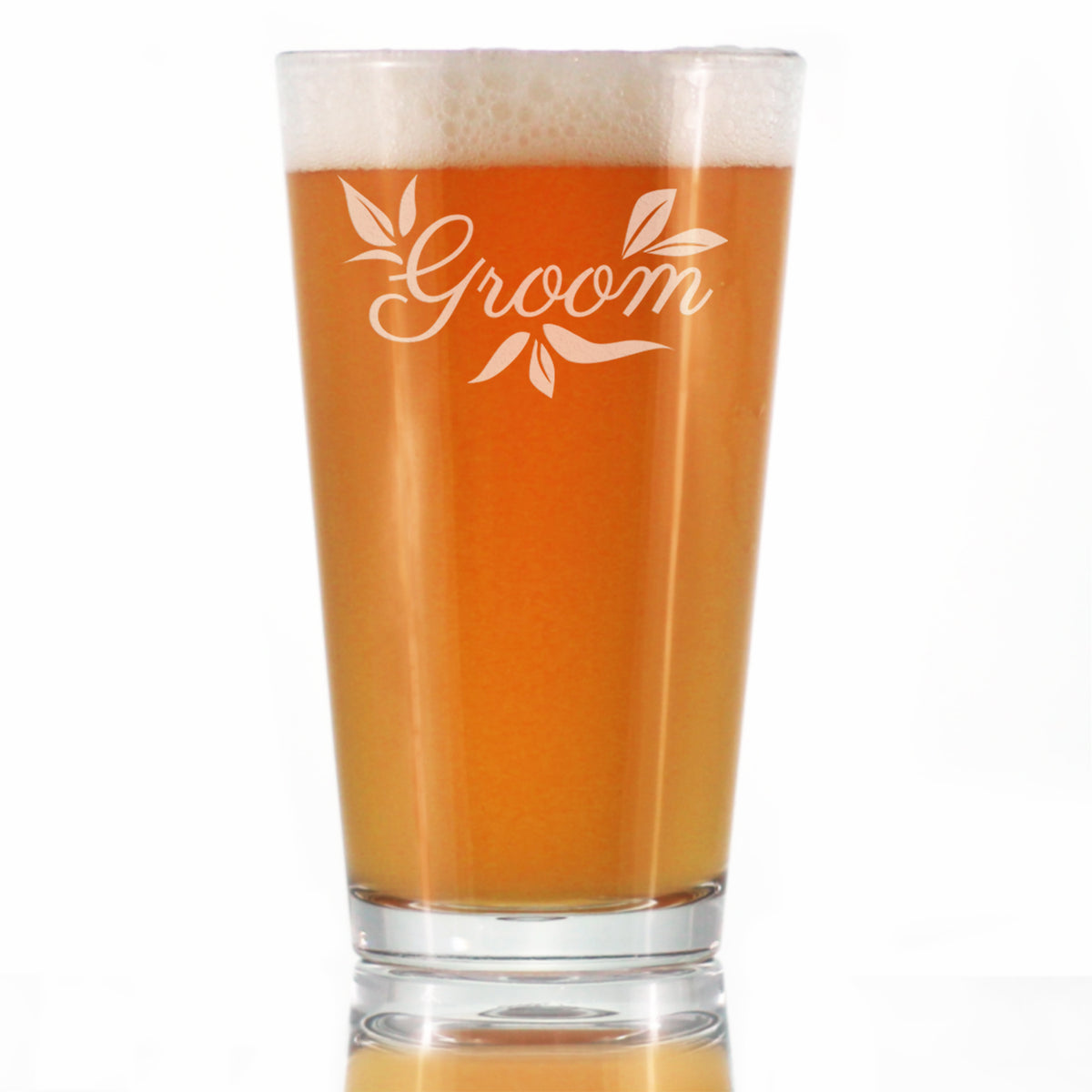 Groom Pint Glass - Unique Wedding Gift for Groom - Engraved Wedding Cup Gift