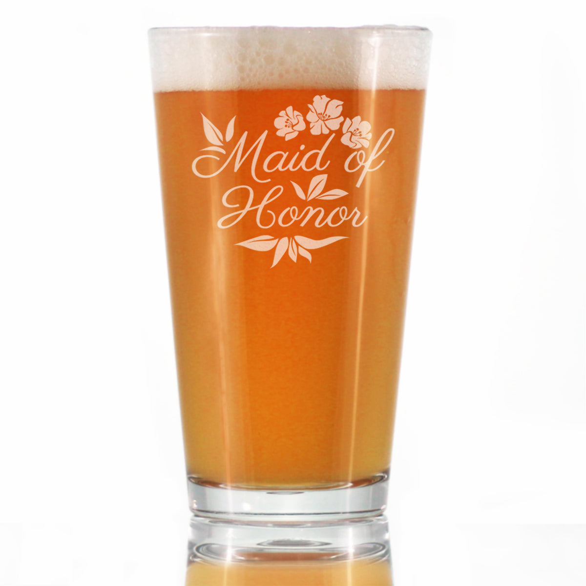 Maid of Honor Pint Glass - Maid of Honor Proposal Gifts - Unique Engraved Wedding Cup Gift