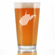 West Virginia State Outline Pint Glass for Beer - State Themed Drinking Decor and Gifts for West Virginian Women & Men - 16 Oz Glasses