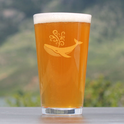 Decorative Whale - 16 Ounce Pint Glass