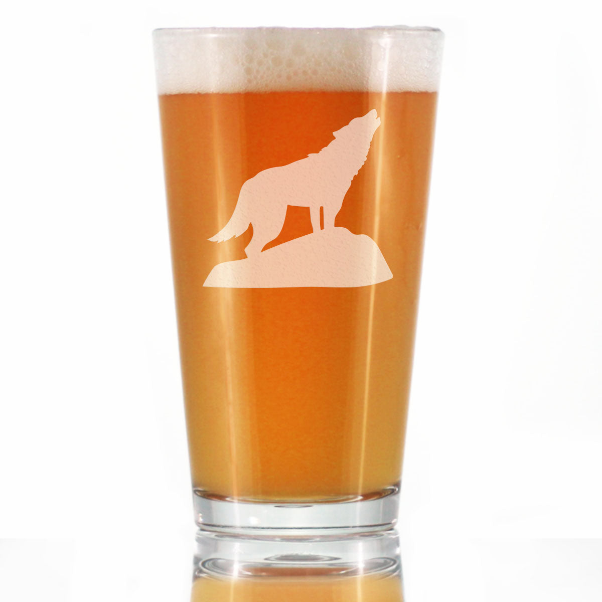 Wolf Pint Glass for Beer - Cabin Themed Gifts or Rustic Decor for Men and Women - Fun Drinking or Party Glasses - 16 oz
