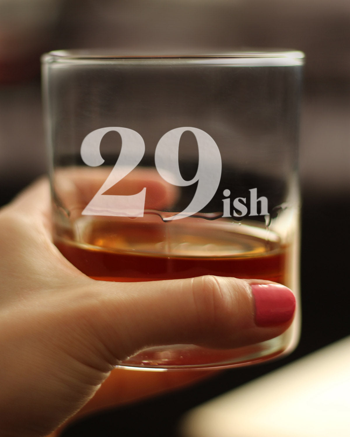 29ish - Funny 30th Birthday Whiskey Rocks Glass Gifts for Men &amp; Women Turning 30 - Fun Whisky Drinking Tumbler