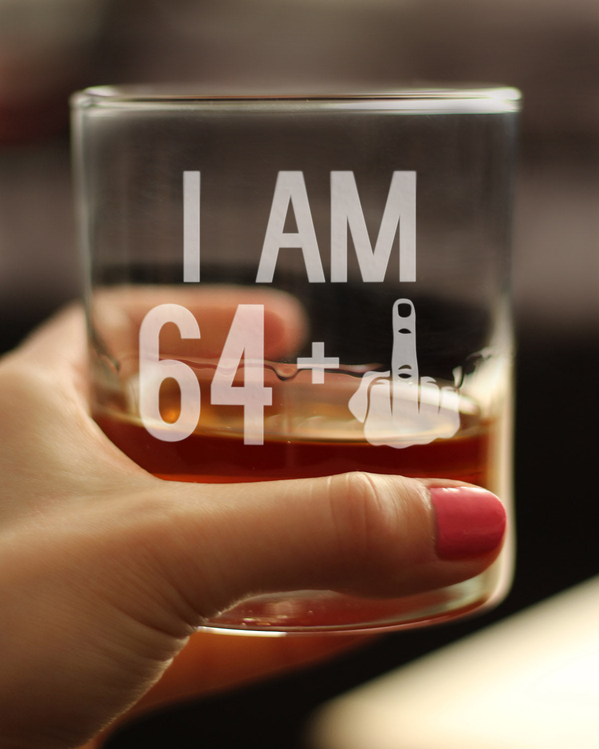 64 + 1 Middle Finger - 10 Ounce Rocks Glass