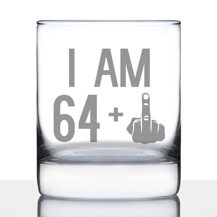 64 + 1 Middle Finger - 10 Ounce Rocks Glass