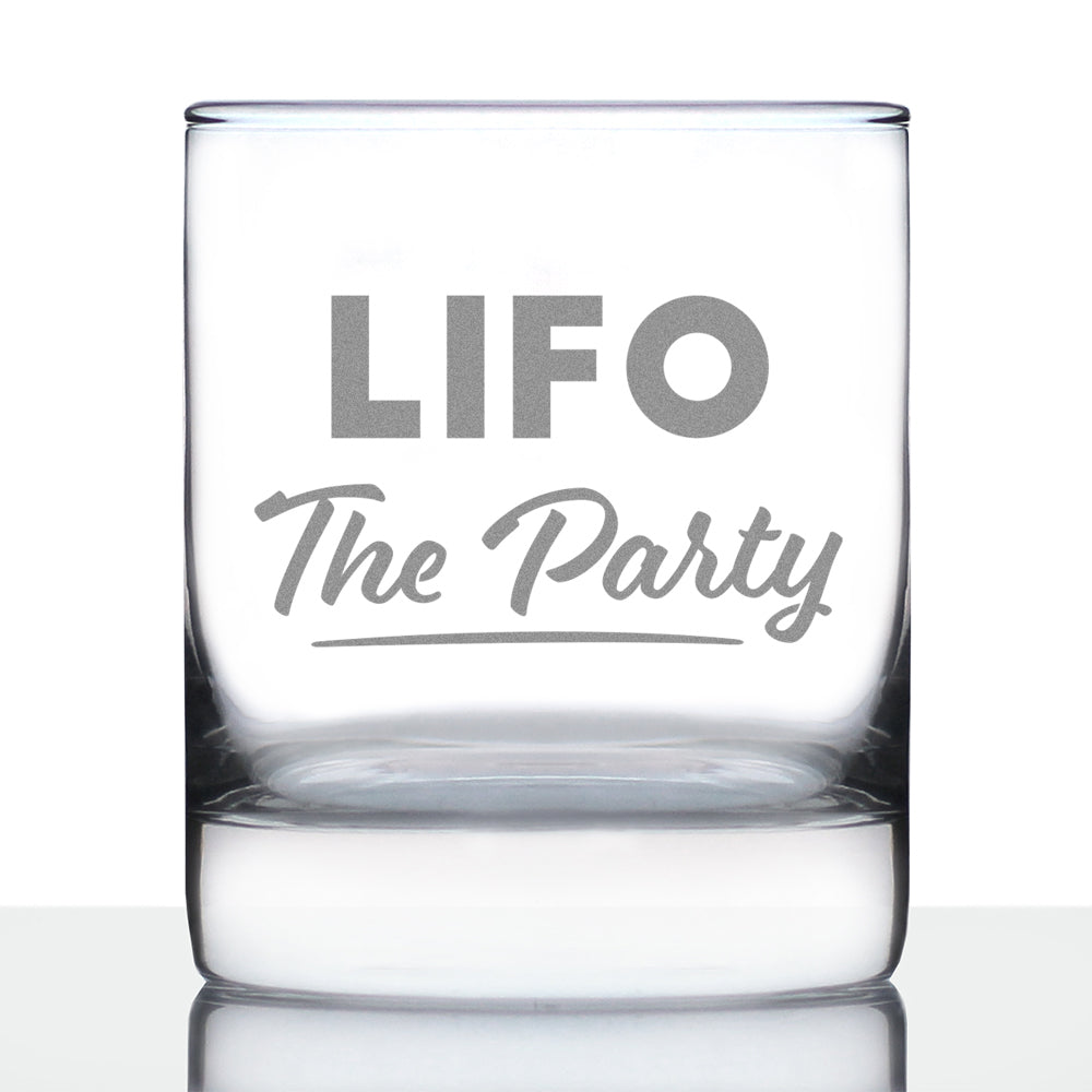 LIFO the Party - Whiskey Rocks Glass - Funny Accountant Gifts - Unique Accounting Gift for CPA - Whisky Tumbler