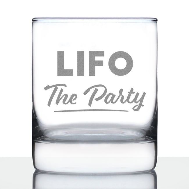 LIFO the Party - Whiskey Rocks Glass - Funny Accountant Gifts - Unique Accounting Gift for CPA - Whisky Tumbler