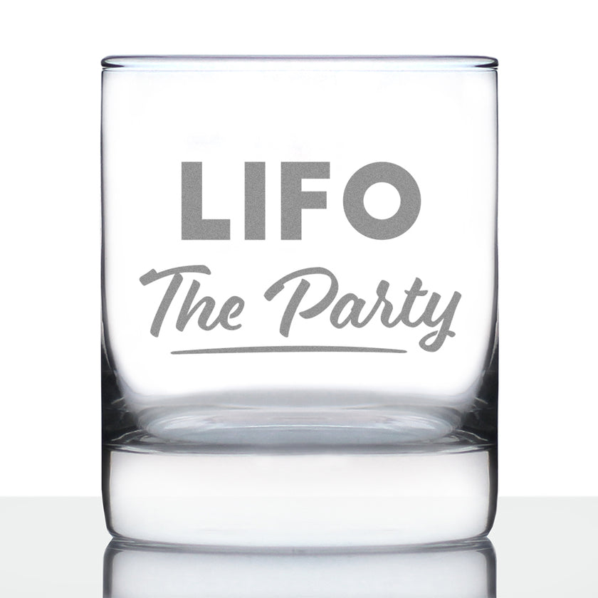 LIFO the Party - Whiskey Rocks Glass - Funny Accountant Gifts - Unique Accounting Gift for CPA - Whisky Tumbler