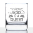 Alcohol Is A Solution - Whiskey Rocks Glass - Funny Science Teacher Gifts for Women & Men - Fun Drinking Decor - 10.25 Oz