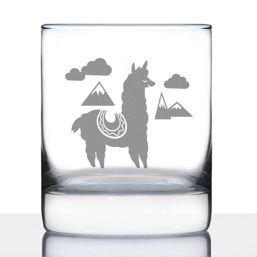 Alpaca Whiskey Rocks Glass - Unique Funny Farm Animal Themed Decor and Gifts for Alpaca Lovers - 10.25 Oz