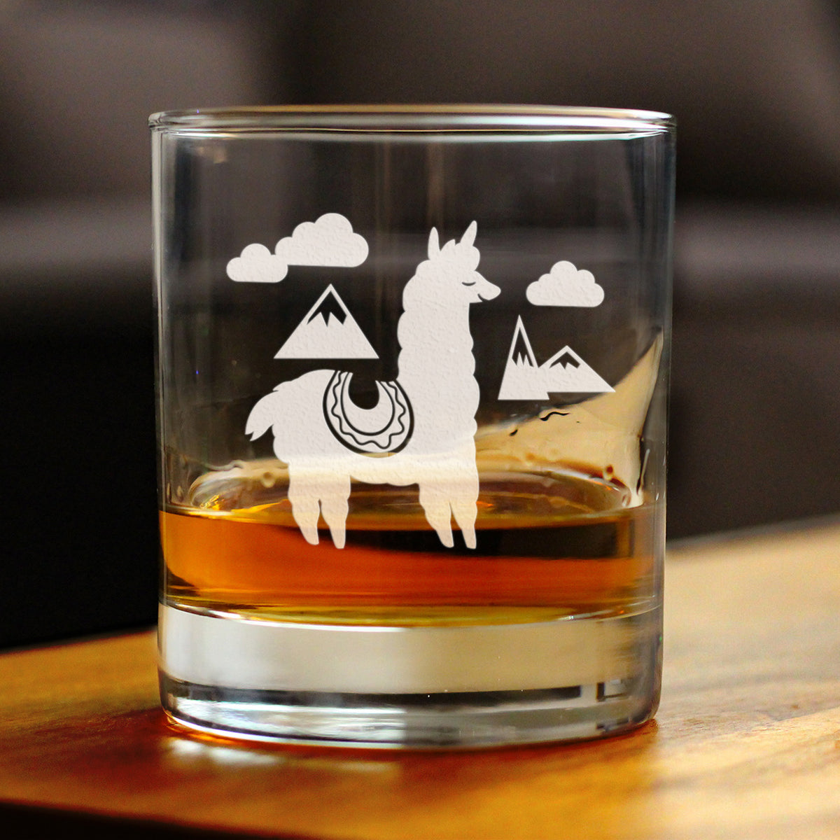 Alpaca Whiskey Rocks Glass - Unique Funny Farm Animal Themed Decor and Gifts for Alpaca Lovers - 10.25 Oz
