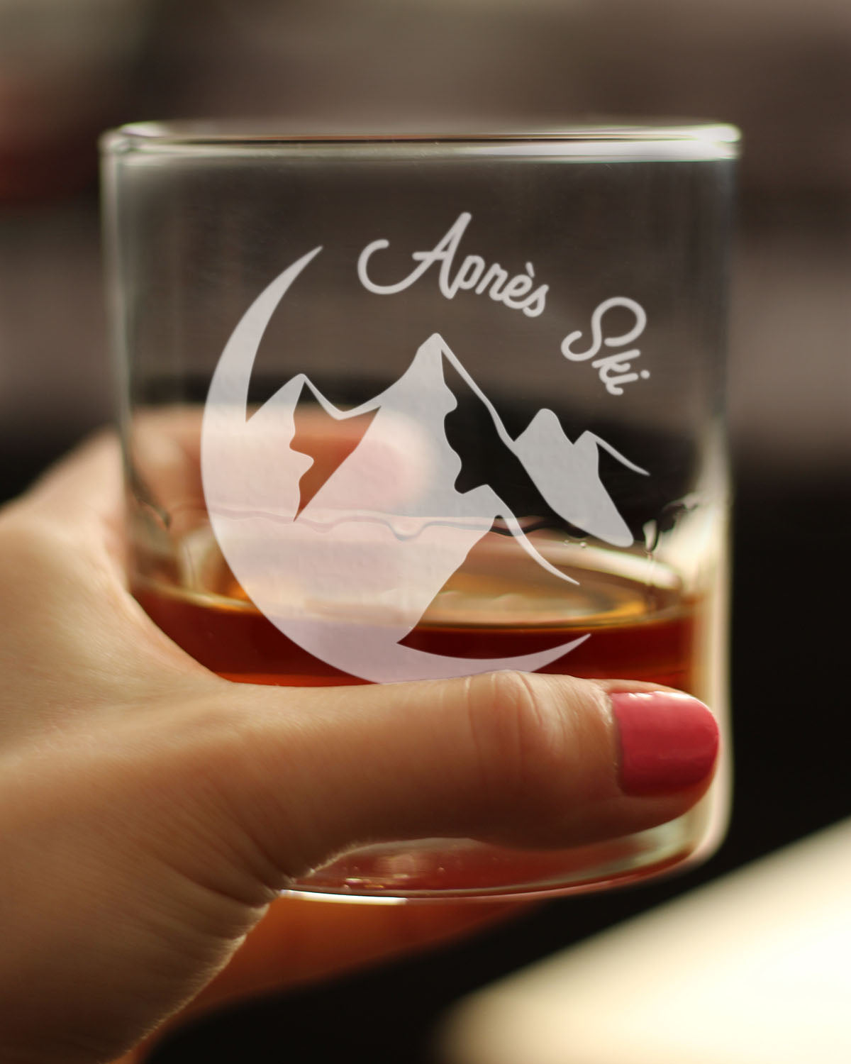 Apres Ski - Whiskey Rocks Glass - Unique Skiing Themed Decor and Gifts for Mountain Lovers - 10.25 Oz Glasses