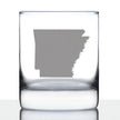 Arkansas State Outline Whiskey Rocks Glass - State Themed Drinking Decor and Gifts for Arkansans & Arkansawyer Women & Men - 10.25 Oz Whisky Tumbler Glasses