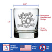 Happy 60th Birthday Balloons - Whiskey Rocks Glass Gifts for Men & Women Turning 60 - Fun Retro Bday Whisky Drinking Tumbler
