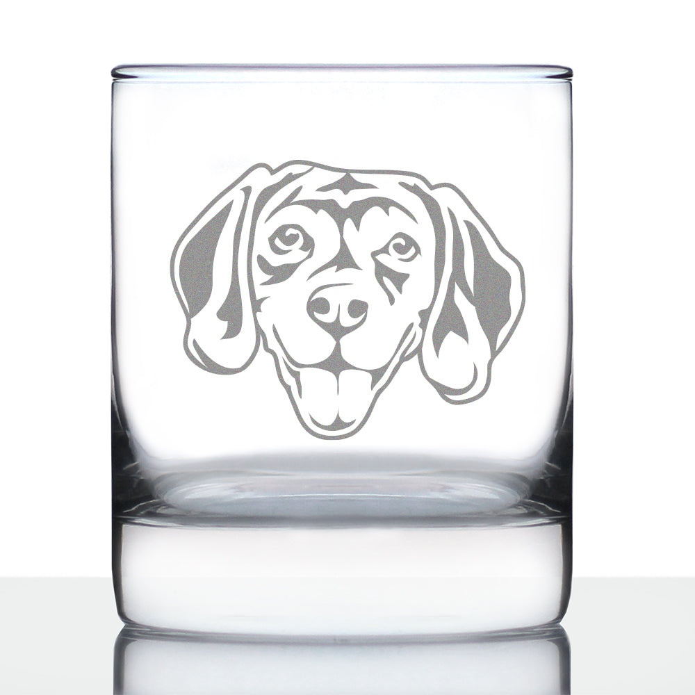 Happy Beagle Whiskey Rocks Glass - Fun Dog Themed Decor and Gifts for Moms &amp; Dads of Beagles - 10.25 Oz Glasses