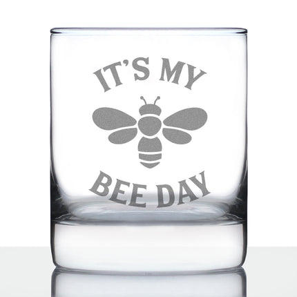 Bee Day - Whiskey Rocks Glass - Unique Bee Themed Gifts and Party Decor for Women and Men - 10.25 Oz