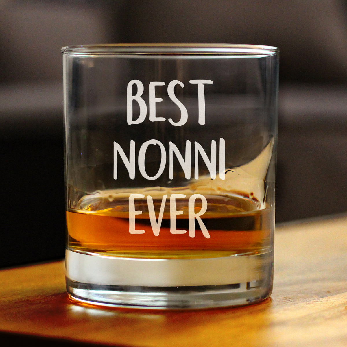 Best Nonni Ever 10 oz Rocks Glass or Old Fashioned Glass - Reveal Gift for New Grandmothers, Mother&#39;s Day or Birthday Gift for Nonni