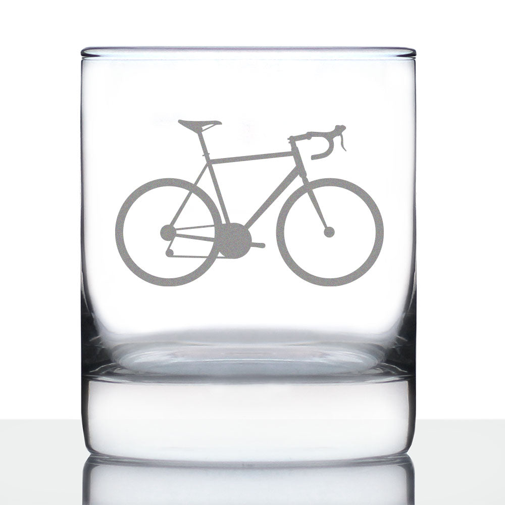 Bicycle - Whiskey Rocks Glass - Unique Road Biking Themed Decor and Gifts for Cyclists - 10.25 Oz Glasses