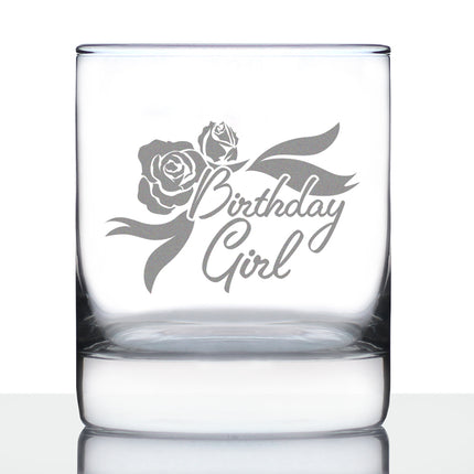 Birthday Girl - Whiskey Rocks Glass Birthday Gifts Women - Fun Retro Bday Whisky Drinking Tumbler